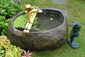 40 1人付款  淘宝 日式流水景观水钵喷泉涌泉自然石头水钵石钵庭院