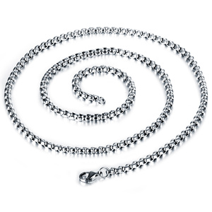 304不锈钢 男士个性方型珍珠链 朋克复古饰品 时尚单链 男 N744