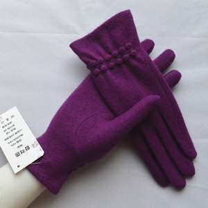 新款羊毛羊绒手套女士韩版保暖触控触屏春秋冬手套修手单款