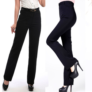 酒店工作服黑色女裤子 餐厅服务员工作裤中腰修身百搭职业西裤