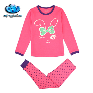 名宝 儿童内衣套装女童长袖中大童春秋装衣服 童装女孩秋衣裤套装