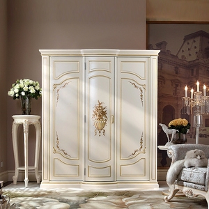 典御欧式衣柜简欧风格手绘衣柜卧室家具法式公主3门实木大衣柜