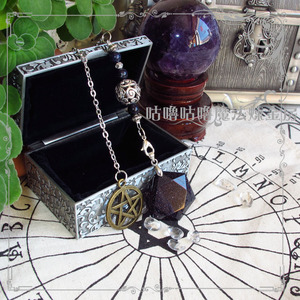 知音推荐蓝砂石六芒星所罗门之星 大卫星吊坠闪如星空 可选灵摆链