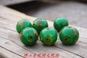 冲四皇冠特价款老琉璃珠子绿玛瑙凤眼琉璃珠19-20mmdiy散珠一粒价