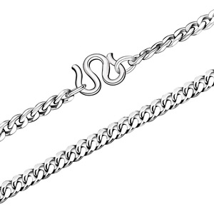 时尚男士钯金铂金项链 男 扁平白金链 定制百搭吊坠 大福珠宝首饰