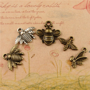 diy饰品配件材料古铜色 zakka复古合金小动物蜜蜂挂件 10个/包