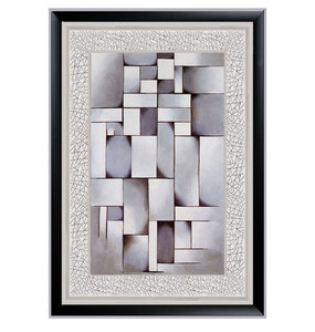 艺微有框画装饰画挂画世界名家名画杜斯堡抽象艺术灰色构图