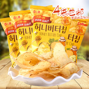 韩国薯片进口零食海太蜂蜜黄油薯片*4土豪休闲食品薯片大礼包