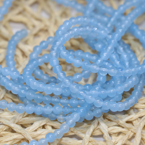 包邮染色海蓝宝半成品散珠 2mm 3mm圆珠 厂价串珠diy水晶饰品