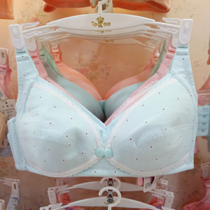 婷妃孕妇哺乳文胸 纯棉薄款无钢圈孕妇内衣前开扣喂奶胸罩tw1608