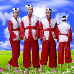 陕北民族阿宝演出服男款舞台歌舞比赛表演服饰陕西腰鼓舞蹈服装装