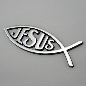 火鸟驿站耶稣鱼形车贴动物改装车标个性车贴3d立体车身贴车尾贴