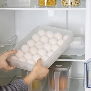 鸡蛋收纳盒冰箱密封式速冻冷冻饺子盒馄饨盒家用24格鸡蛋盒保鲜盒