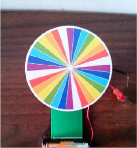 视觉暂留七色转盘 科技小制作发明益智diy科学实验玩具技馆少年宫