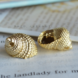 [美国进口镀金 14k金海洋风海螺 项链吊坠] diy首饰品配件(亚金)