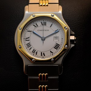 欧洲收藏品 瑞士名表 卡地亚(cartier)桑托斯系列八角形女式腕表