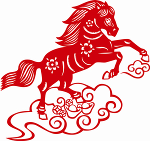 电子版jz马3生肖剪纸刻纸白描画稿图案 现代装饰画素材