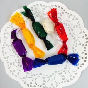 台湾进口牛轧糖包装彩色透明玻璃糖纸50张nougat wrapping paper