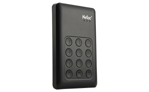 朗科移动硬盘K390-1T黑色塑料外壳，2.5寸硬件及按键加密USB3.0