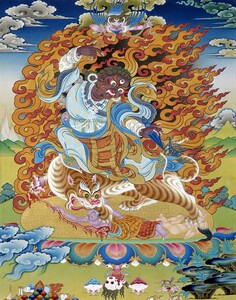 结缘画像密宗愤怒莲师咕如多杰卓勒图 相纸双面塑封013