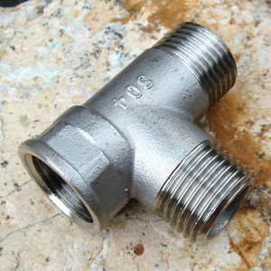 加厚304不锈钢四分内外丝三通接头 热水器自来水管4分外外内三通