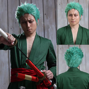 动漫 绿色海贼王-2年后 罗罗诺亚·索隆 cosplay假发低龄儿童整理
