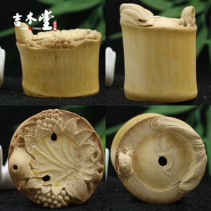 根雕名家杨吉留青雕竹子古书天书牌子吊坠挂件竹片牌子竹刻0人付款