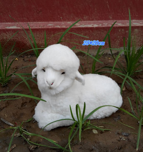 热卖仿真小绵羊/小羊羔模型卧羊工艺品 家居卧室橱窗桌面招财摆件