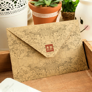 木朴 理想世界的信封日韩风装贺卡信封 牛皮纸明信片信封