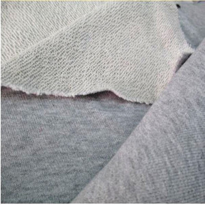 全棉麻灰色纯色针织毛圈布料运动服卫衣T恤服装大小鱼鳞面料半米