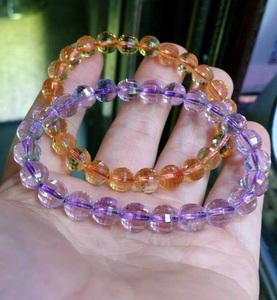 冷笑人生7271淘宝天然紫黄晶手链 女款5a级刻面切面百搭紫黄晶手串