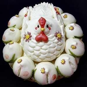 胶东花饽饽馍馍老人生日寿桃馒头春节过年货祭祀贡供品十二生肖鸡