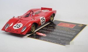 CMC 1:18 1969年 法拉利 312P 赛车红色 限量签名版 汽车模型