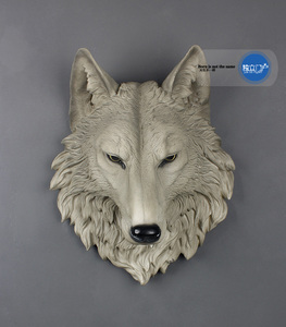 美国dwk公司个性仿真狼头wolf狼图腾动物灰狼壁挂标本墙面装饰