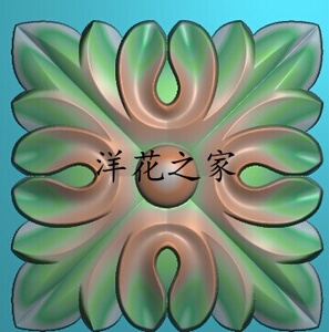 精雕图浮雕图木门洋花正方形贴花fh044