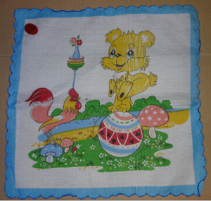 九十年代8090后怀旧经典国货卡通小动物手帕手绢全新库存未用品