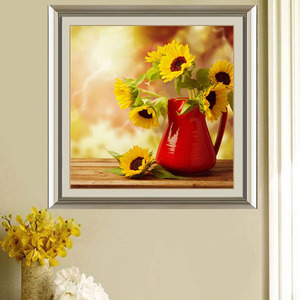 diy钻石画魔方圆钻满钻太阳花向日葵卧室挂画新款十字绣点贴钻画