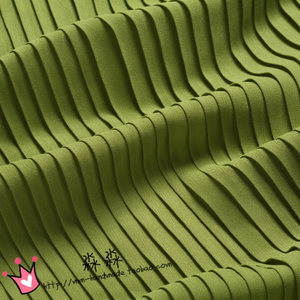布料 服装 面料珍珠纱布料抹茶绿色风琴百褶压皱雪纺乔其纱面料