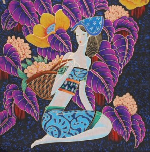 国画云南画派临摹丁绍光重彩人物画装饰三尺斗方现货手绘rdfszx8