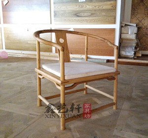 老榆木免漆圈椅新中式茶桌椅子茶楼椅子 家具定做 厂家北京仿古