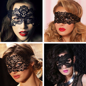 圣诞节面具化妆舞会蕾丝镂空型遮脸化妆面具黑色性感情趣女王眼罩