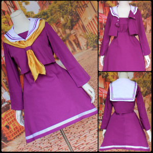 cosplay服装 游戏人生no game no life 白学院风高中班服紫色校服