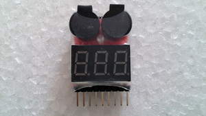 航模锂电池低电压报警电显BB响 1-8S二合一电量报警器 八眼模型