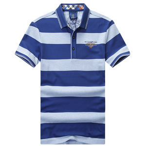 gold shark/金鲨正品男装夏季纯棉男士条纹短袖t恤atx21620