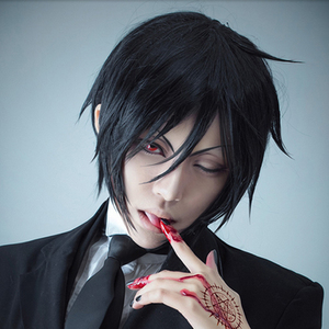 黑执事 塞巴斯蒂安塞巴斯酱执事土方岁三黑色cosplay假发