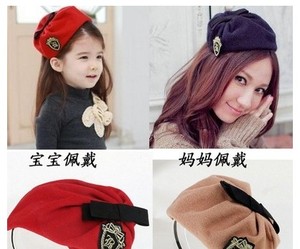 韩版儿童发箍宝宝贝雷帽韩国女童头箍成人礼帽亲子款发饰品满包邮