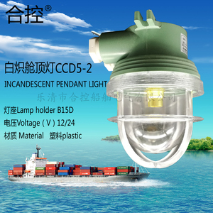 泰航船用白炽舱顶灯 塑料CCD5-2水密货舱灯B15D卡口灯座 防护IP56