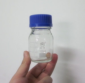 100ml蓝盖试剂瓶 丝口玻璃瓶 螺口兰盖瓶 带刻度 试剂瓶 蜀牛正品