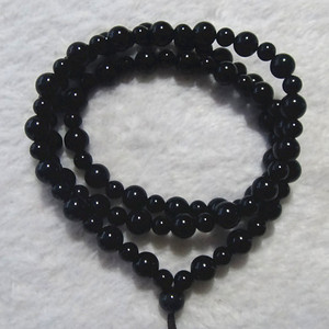 天然黑玛瑙珠子挂链 黑色佛珠吊坠玉佩挂绳项链 大小号男女款正品