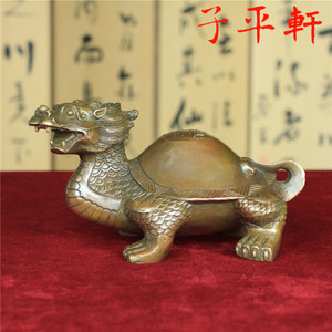 纯铜开光龙龟摆件铜钱八卦龟背寿字龟赑屃霸下招财镇宅化煞化小人